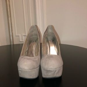 Light brown suede wedges size 7